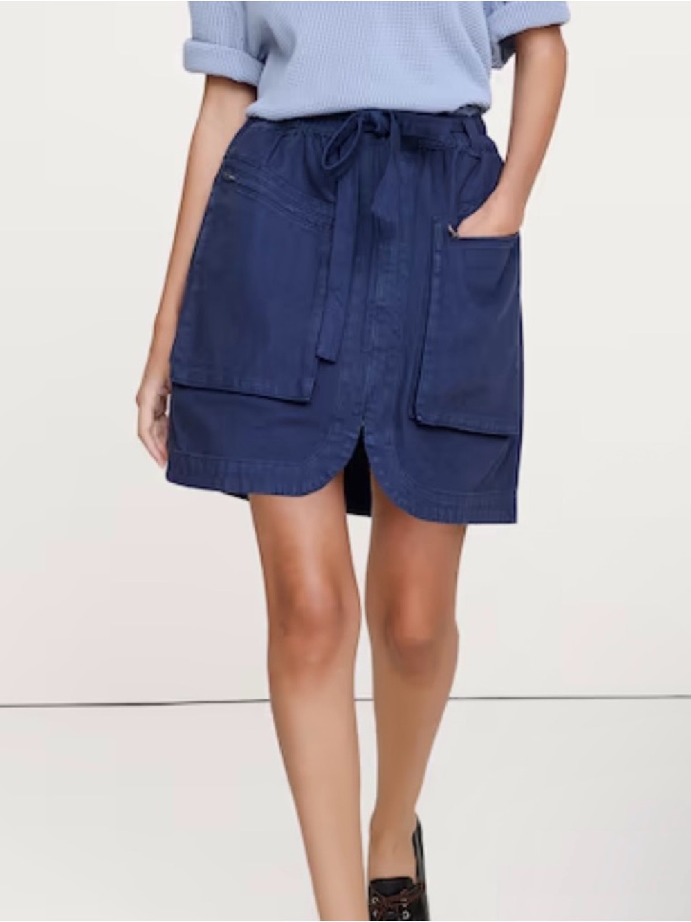Banana Republic Navy Drawstring Pocket Mini Skirt